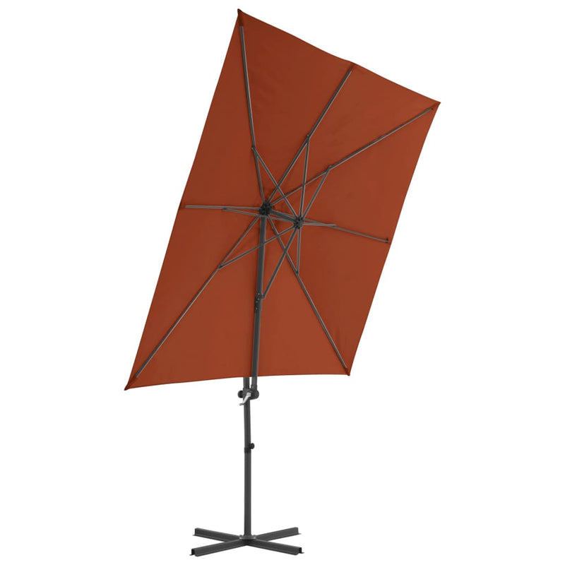 vidaXL terrakotta konzolos napernyő acélrúddal 250 x 250 cm