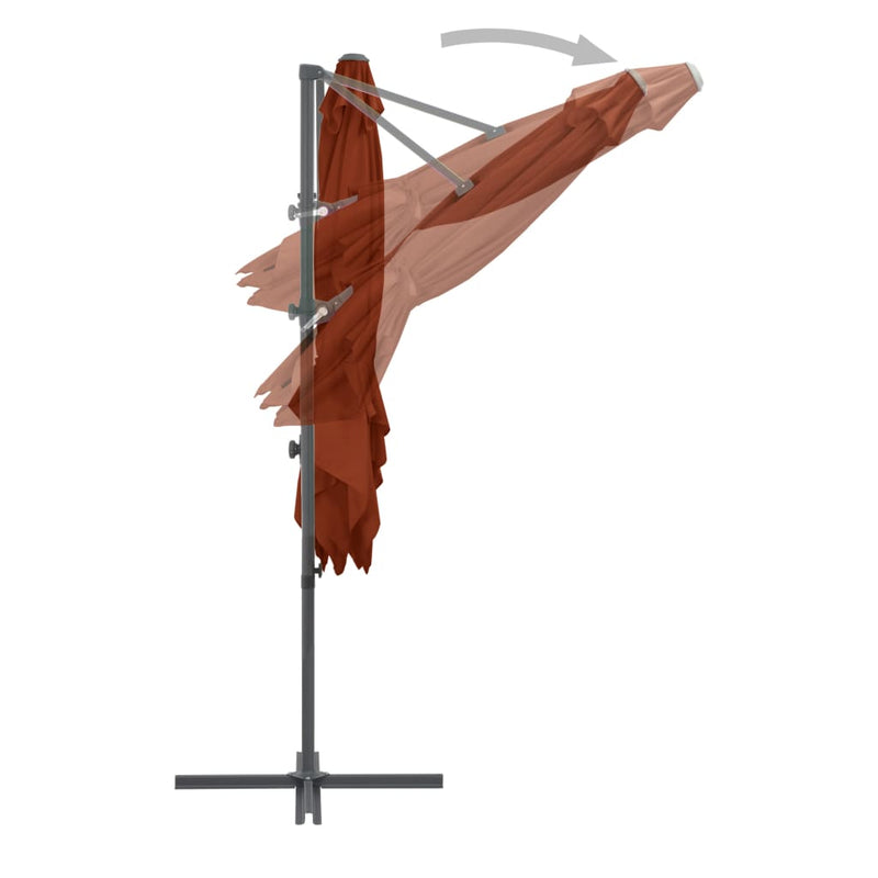 vidaXL terrakotta konzolos napernyő acélrúddal 250 x 250 cm