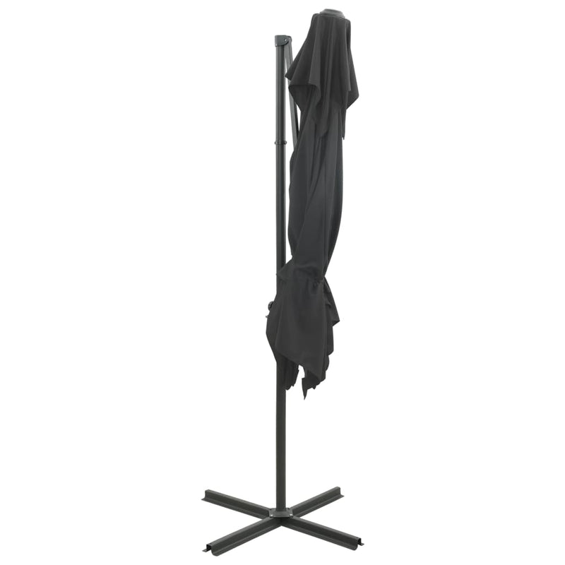 vidaXL antracitszürke dupla tetejű konzolos napernyő 250 x 250 cm