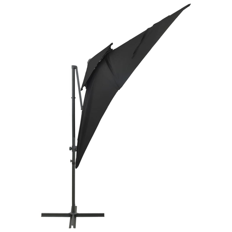 vidaXL fekete dupla tetejű konzolos napernyő 250 x 250 cm