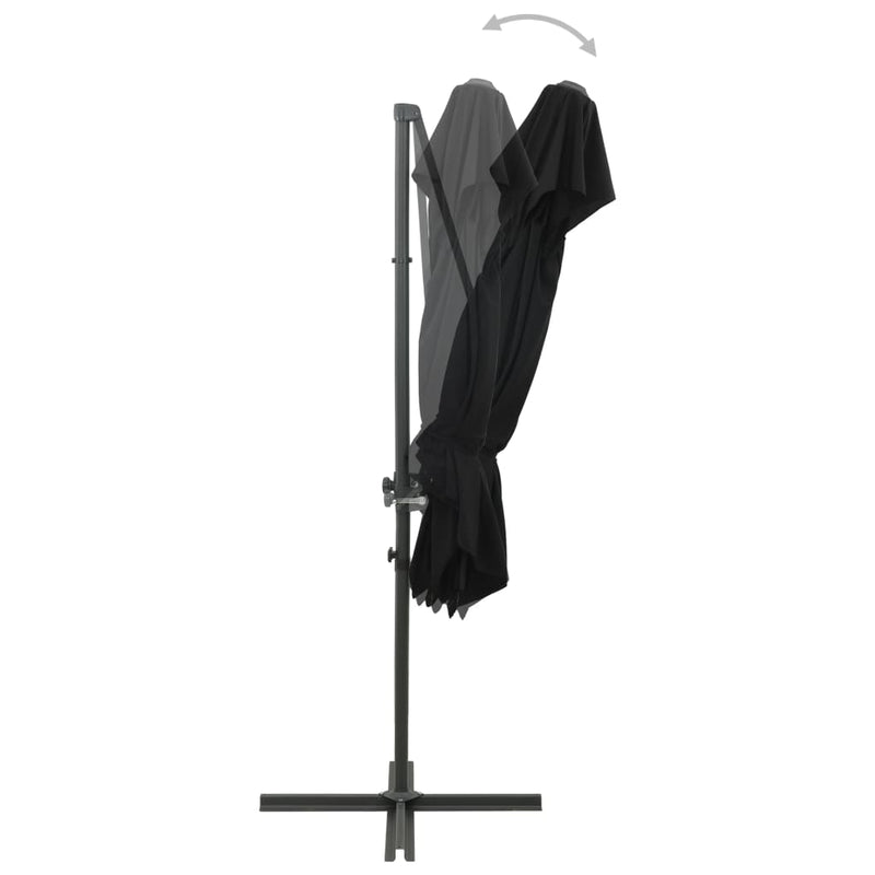 vidaXL fekete dupla tetejű konzolos napernyő 250 x 250 cm
