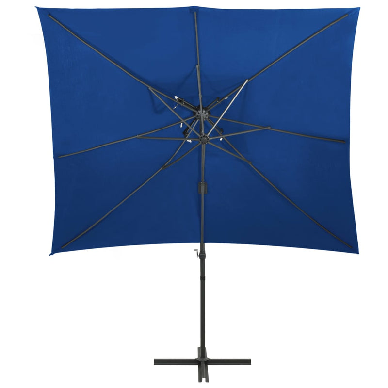 vidaXL azúrkék dupla tetejű konzolos napernyő 250 x 250 cm