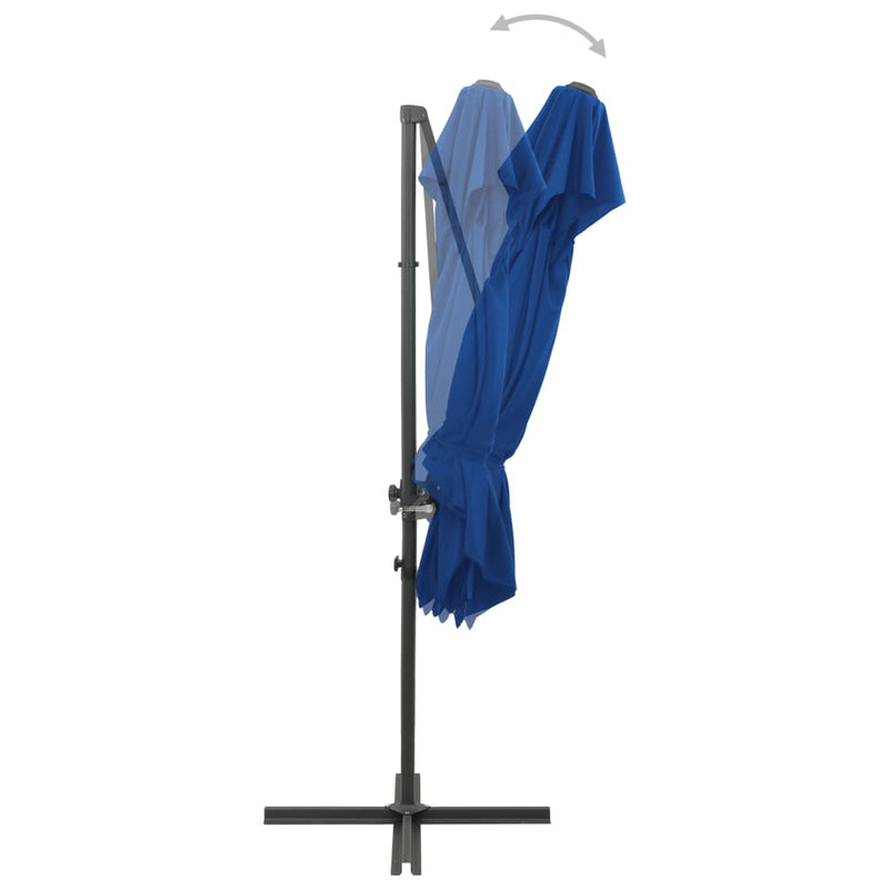 vidaXL azúrkék dupla tetejű konzolos napernyő 250 x 250 cm