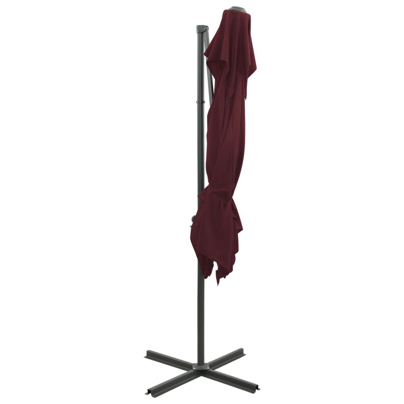 vidaXL bordó dupla tetejű konzolos napernyő 250 x 250 cm