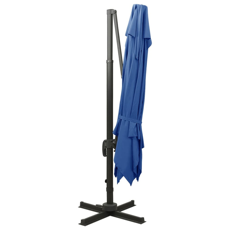 vidaXL azúrkék dupla tetejű konzolos napernyő 300 x 300 cm