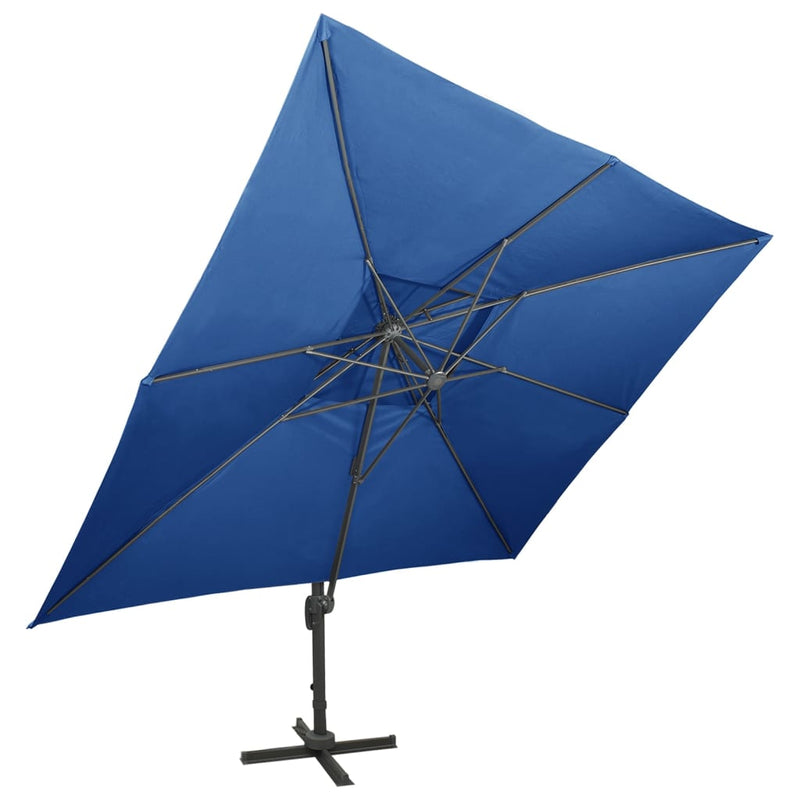 vidaXL azúrkék dupla tetejű konzolos napernyő 400 x 300 cm