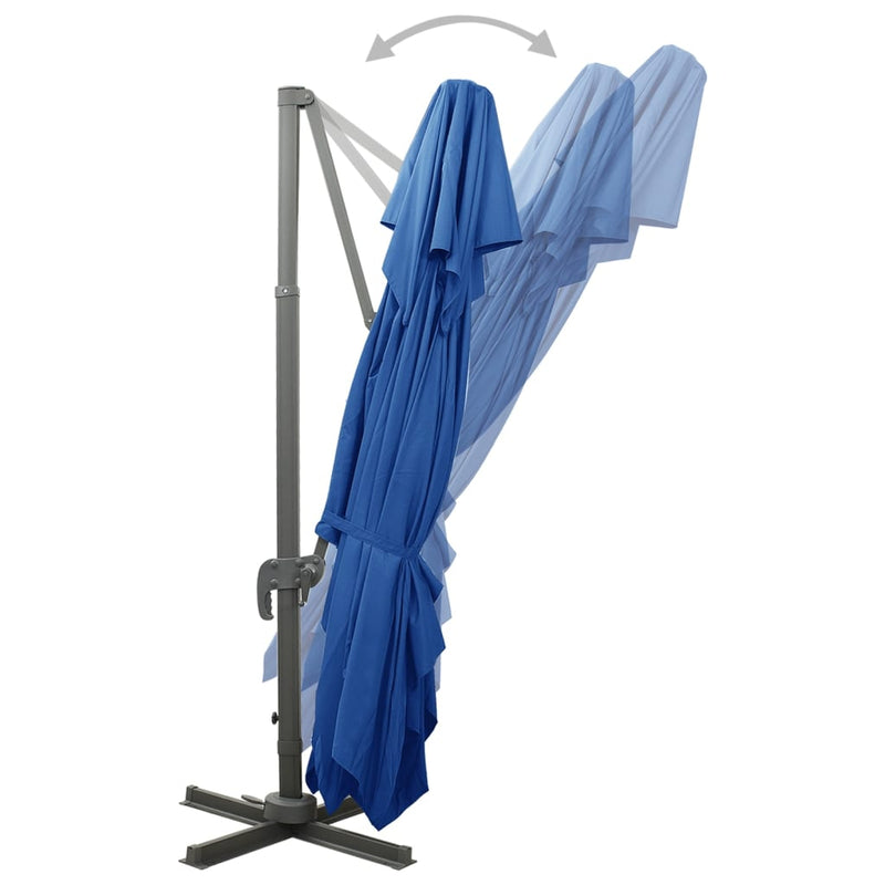 vidaXL azúrkék dupla tetejű konzolos napernyő 400 x 300 cm