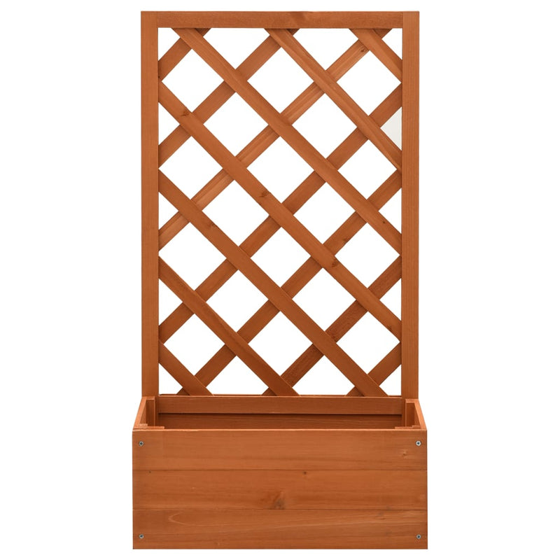 vidaXL narancssárga tömör fenyőfa rácsos kerti ültetőláda 50x25x90 cm