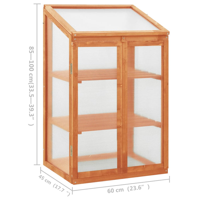 vidaXL fenyőfa melegház 60 x 45 x 100 cm