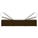 vidaXL 3 részes barna polyrattan kerti napozóágy szett asztallal