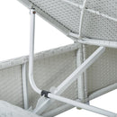 vidaXL 3 részes fehér polyrattan kerti napozóágy szett asztallal