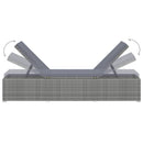 vidaXL 3 részes szürke polyrattan kerti napozóágy szett asztallal