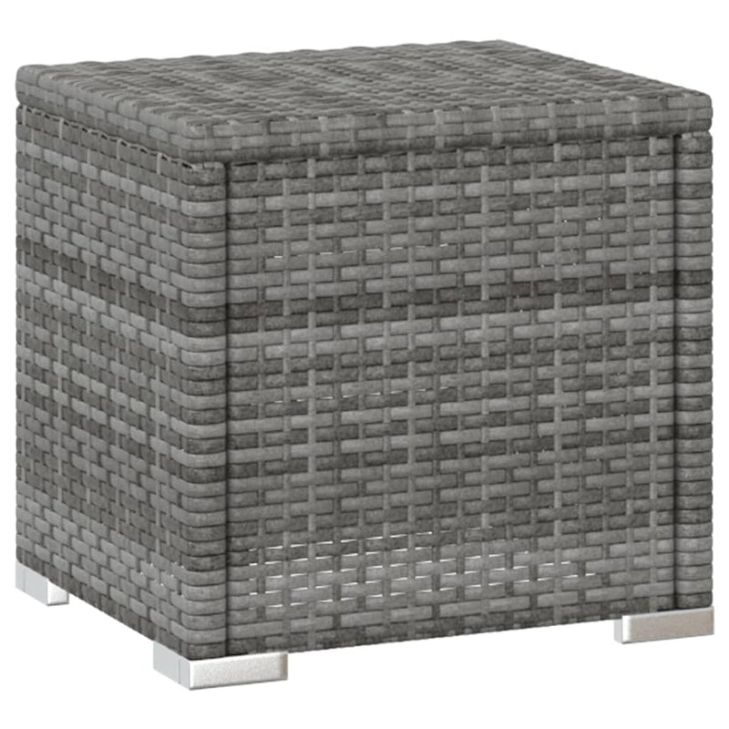 vidaXL 3 részes szürke polyrattan kerti napozóágy szett asztallal