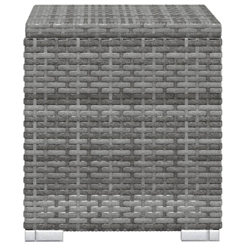 vidaXL 3 részes szürke polyrattan kerti napozóágy szett asztallal