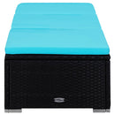 vidaXL 3 részes fekete polyrattan kerti napozóágy szett asztallal