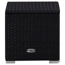 vidaXL 3 részes fekete polyrattan kerti napozóágy szett asztallal