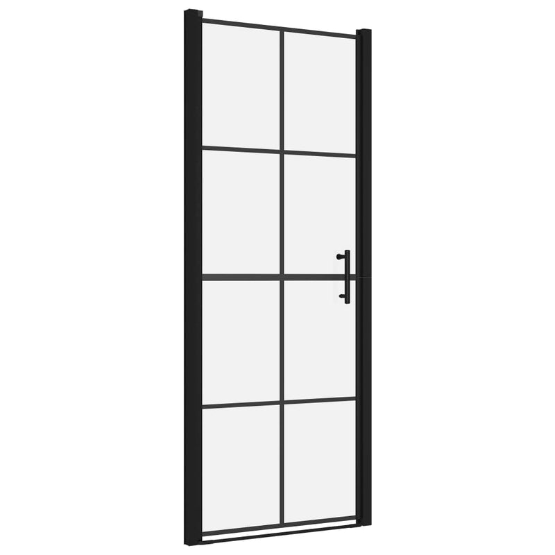 vidaXL fekete edzett üveg zuhanyajtók 81 x 195 cm