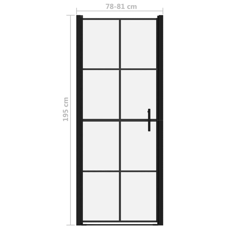 vidaXL fekete edzett üveg zuhanyajtók 81 x 195 cm