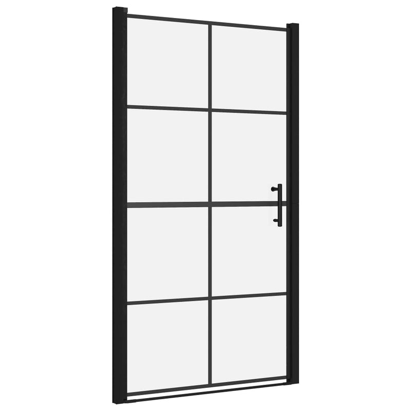 vidaXL fekete edzett üveg zuhanyajtók 100 x 178 cm