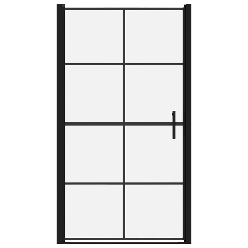 vidaXL fekete edzett üveg zuhanyajtók 100 x 178 cm