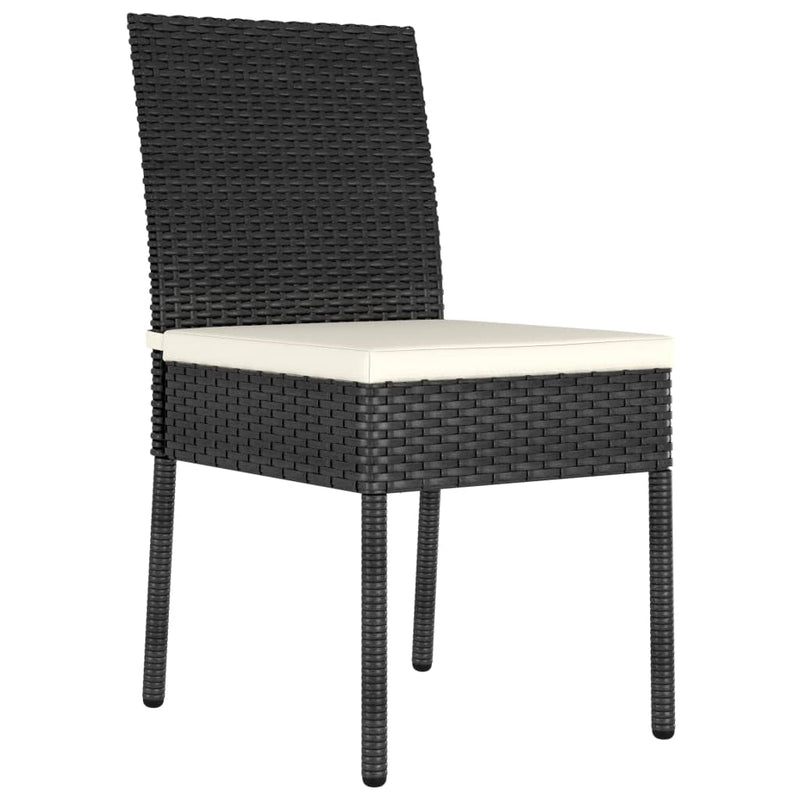 vidaXL 2 db fekete polyrattan kerti étkezőszék