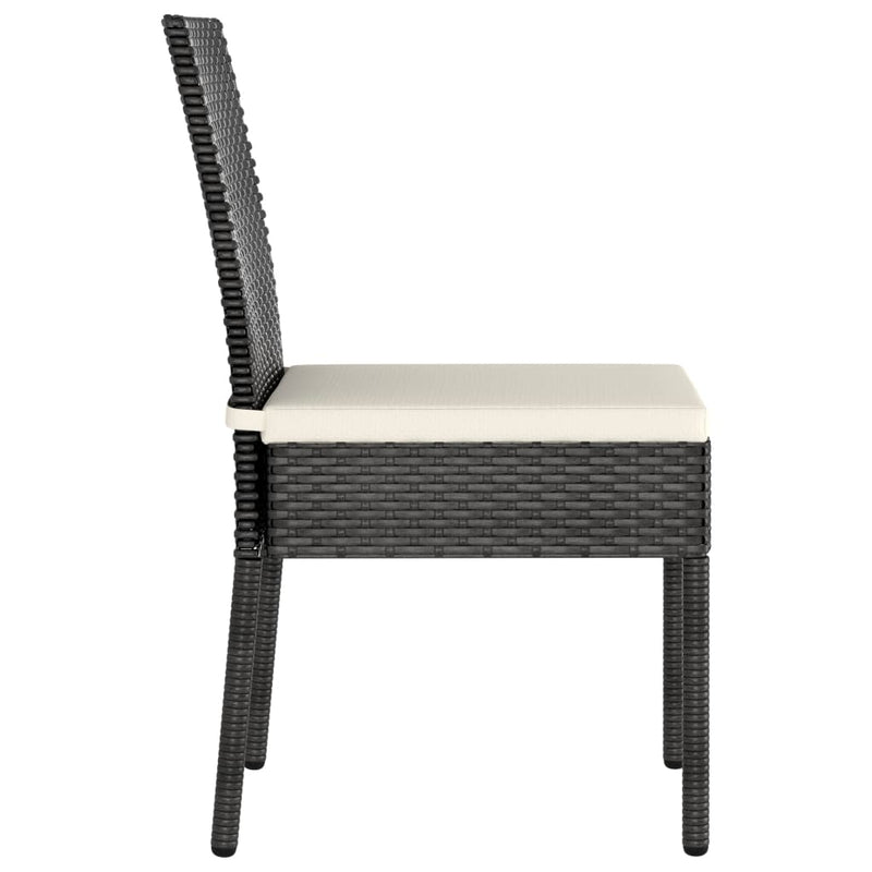 vidaXL 2 db fekete polyrattan kerti étkezőszék
