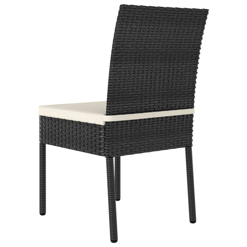 vidaXL 2 db fekete polyrattan kerti étkezőszék