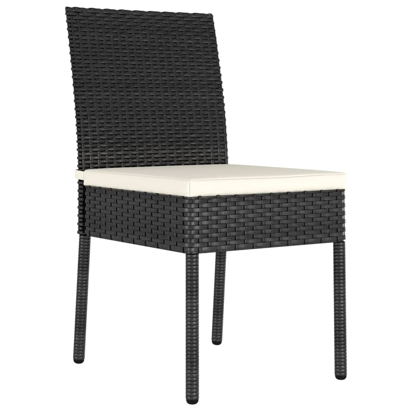 vidaXL 4 db fekete polyrattan kerti étkezőszék