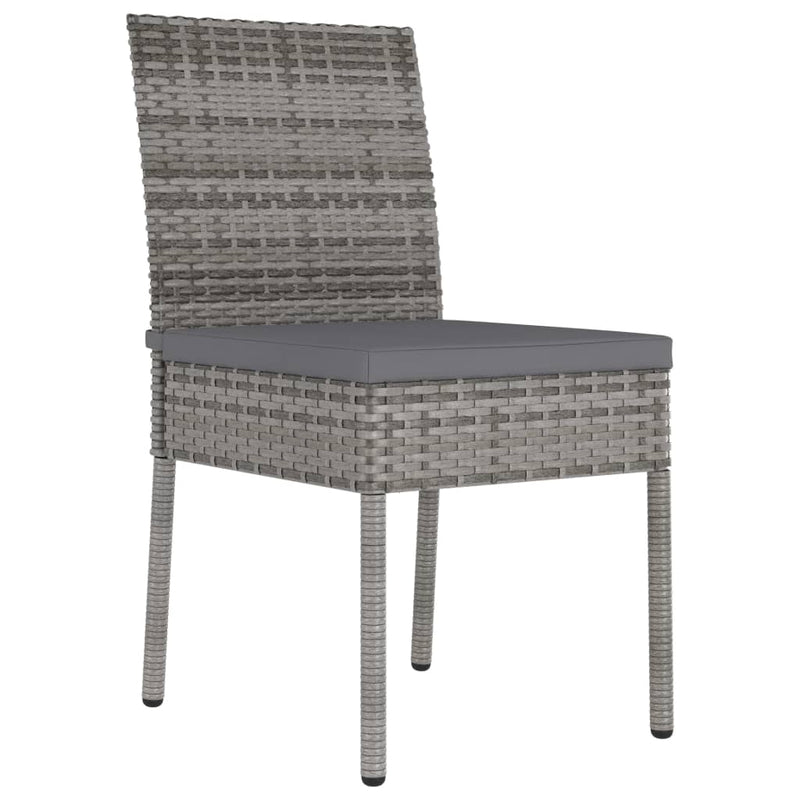 vidaXL 4 db szürke kerti polyrattan étkezőszék