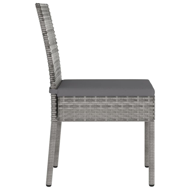 vidaXL 4 db szürke kerti polyrattan étkezőszék