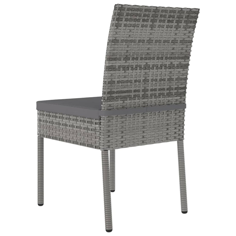 vidaXL 4 db szürke kerti polyrattan étkezőszék