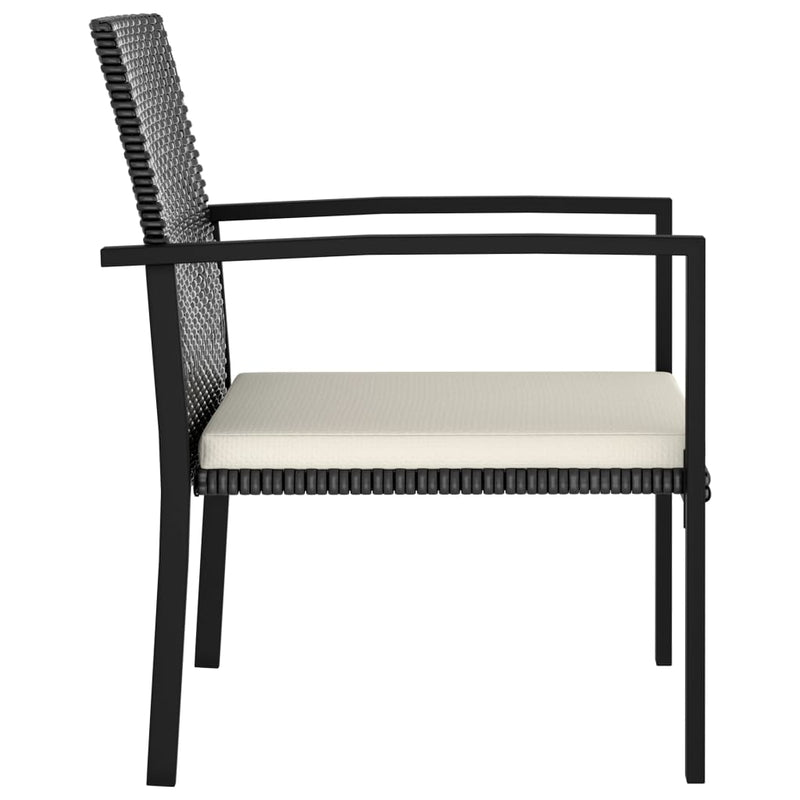 vidaXL 2 db fekete polyrattan kerti étkezőszék