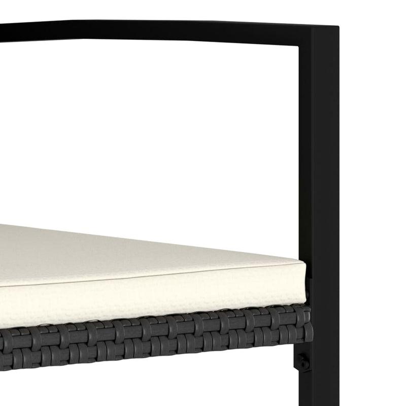 vidaXL 2 db fekete polyrattan kerti étkezőszék