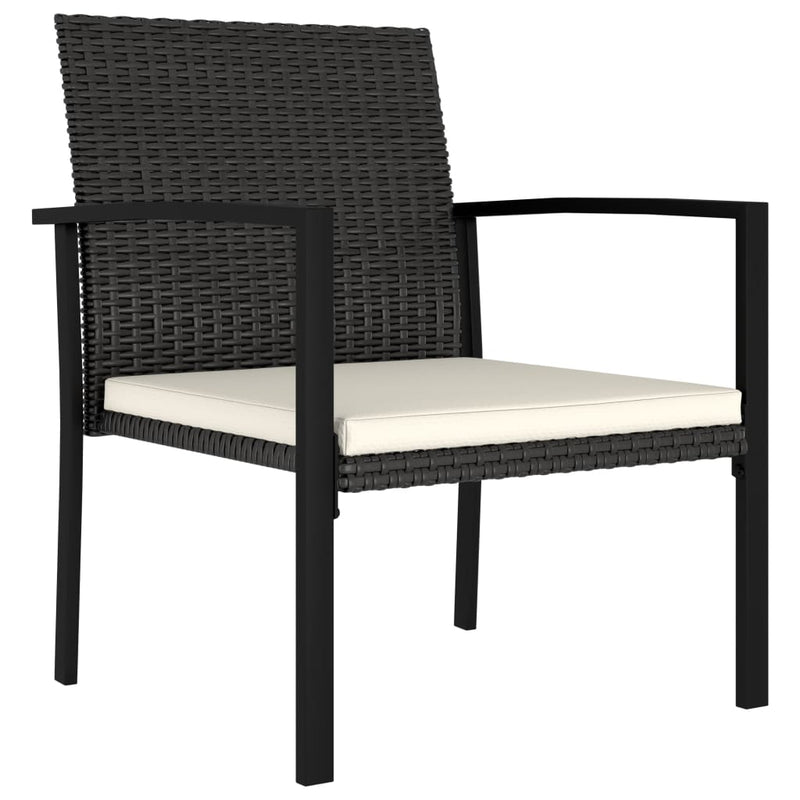 vidaXL 4 db fekete polyrattan kerti étkezőszék