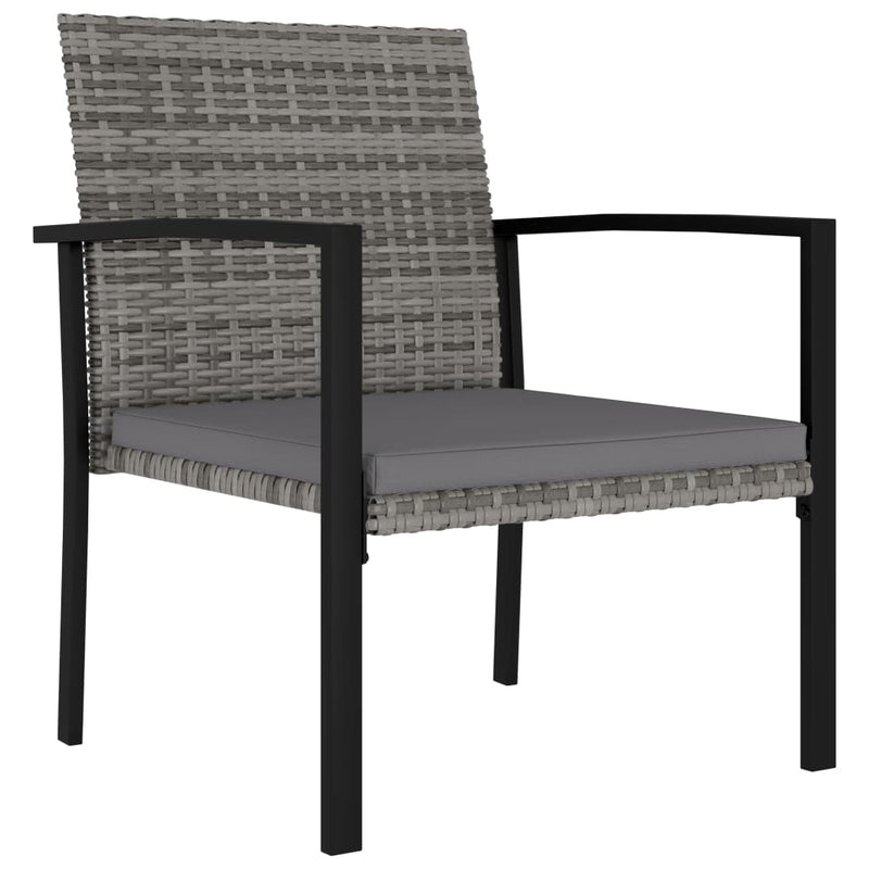 vidaXL 2 db szürke kerti polyrattan étkezőszék