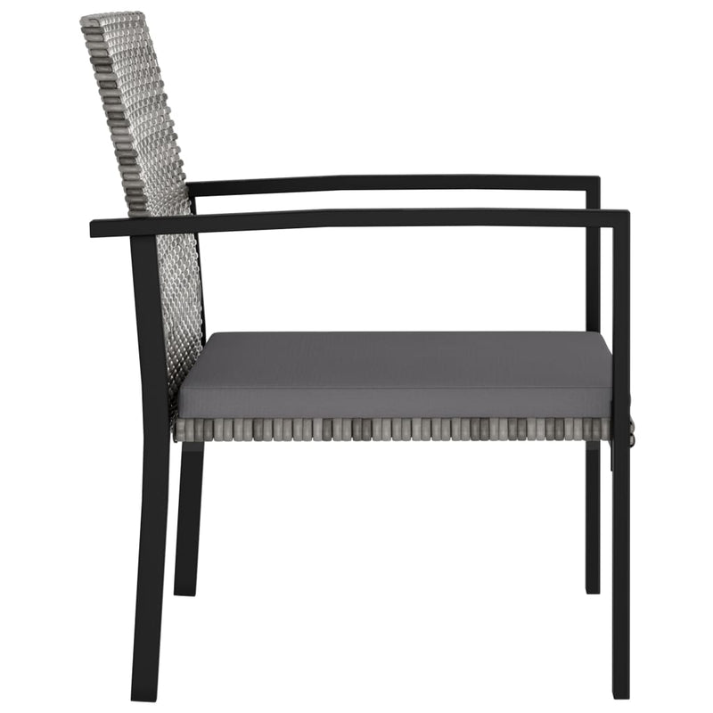 vidaXL 2 db szürke kerti polyrattan étkezőszék