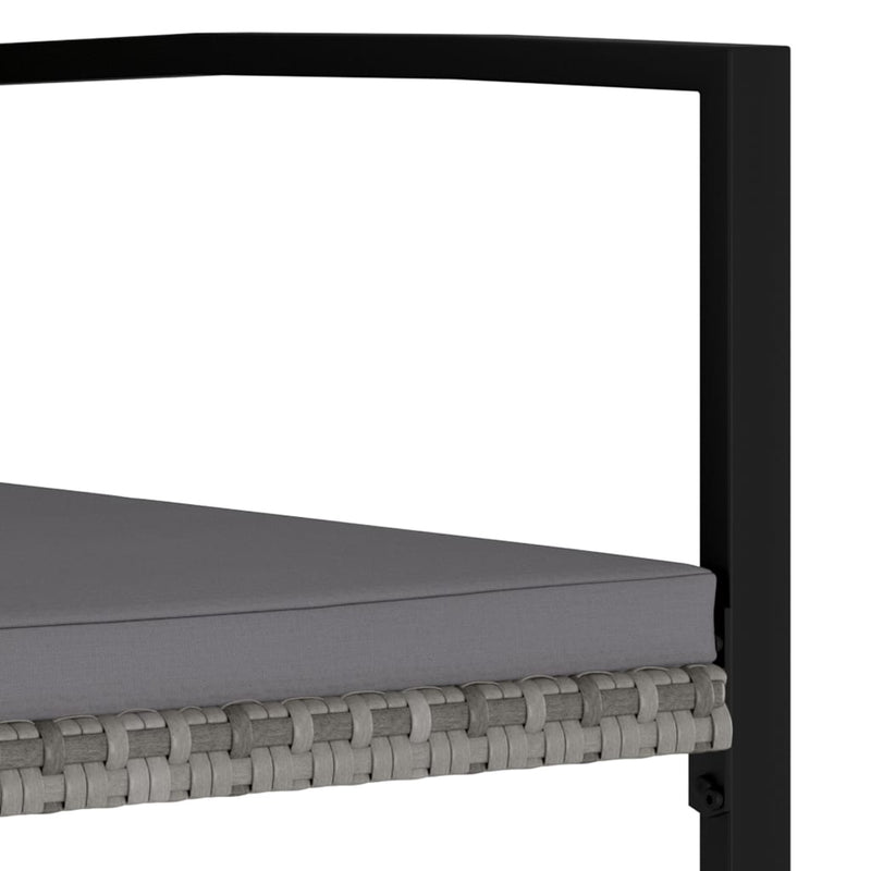 vidaXL 2 db szürke kerti polyrattan étkezőszék