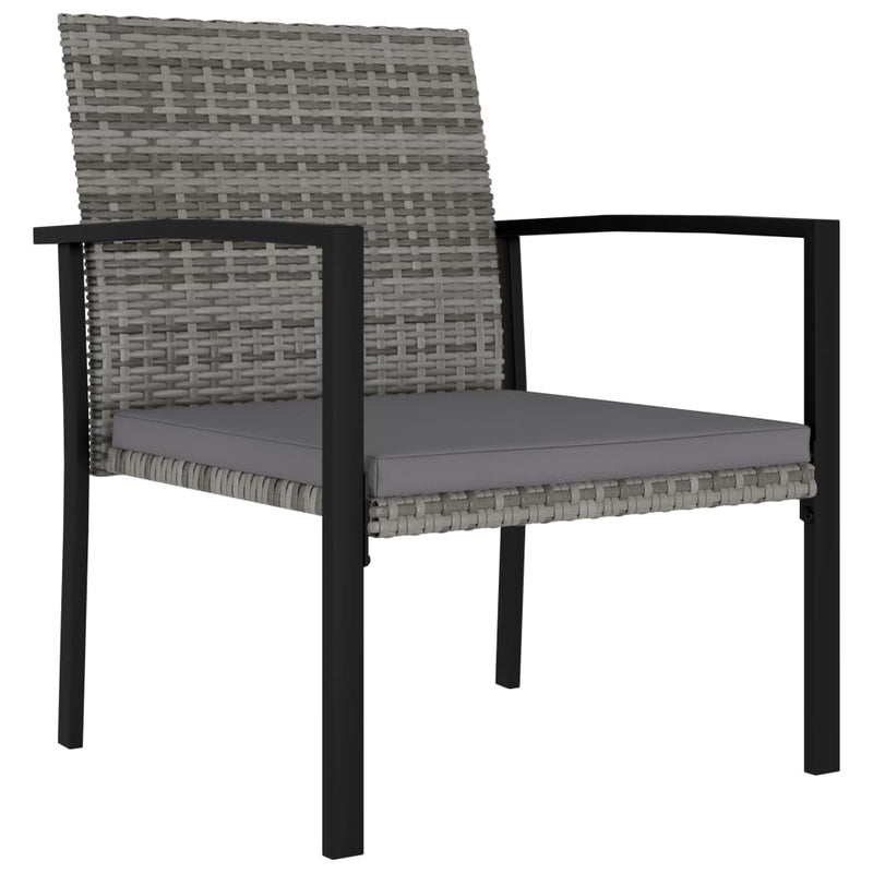 vidaXL 4 db szürke kerti polyrattan étkezőszék