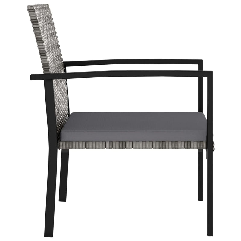 vidaXL 4 db szürke kerti polyrattan étkezőszék
