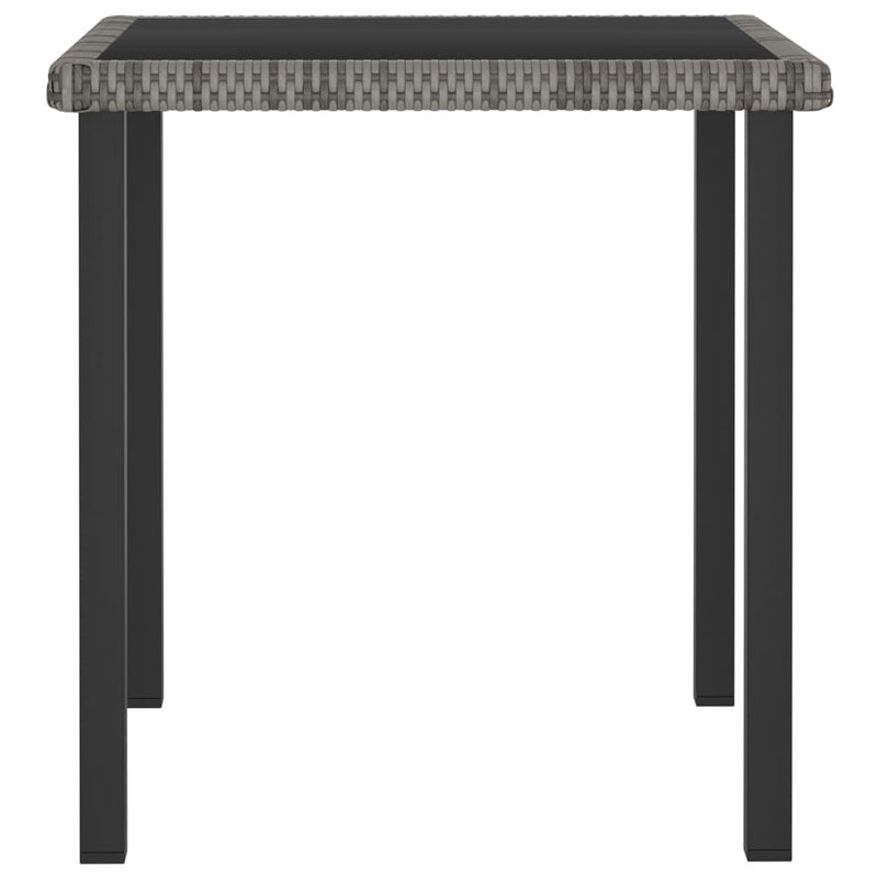 vidaXL szürke polyrattan kerti étkezőasztal 70 x 70 x 73 cm
