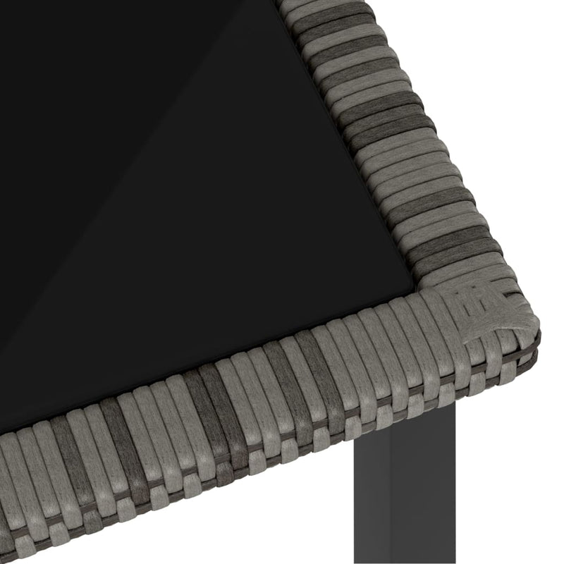 vidaXL szürke polyrattan kerti étkezőasztal 70 x 70 x 73 cm