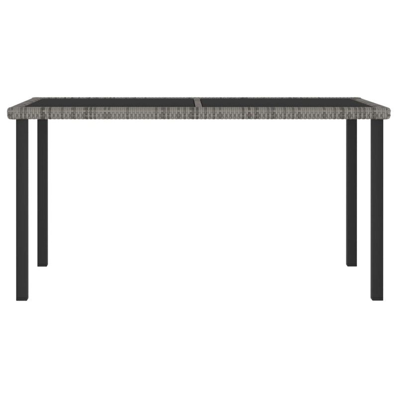 vidaXL szürke polyrattan kerti étkezőasztal 140 x 70 x 73 cm