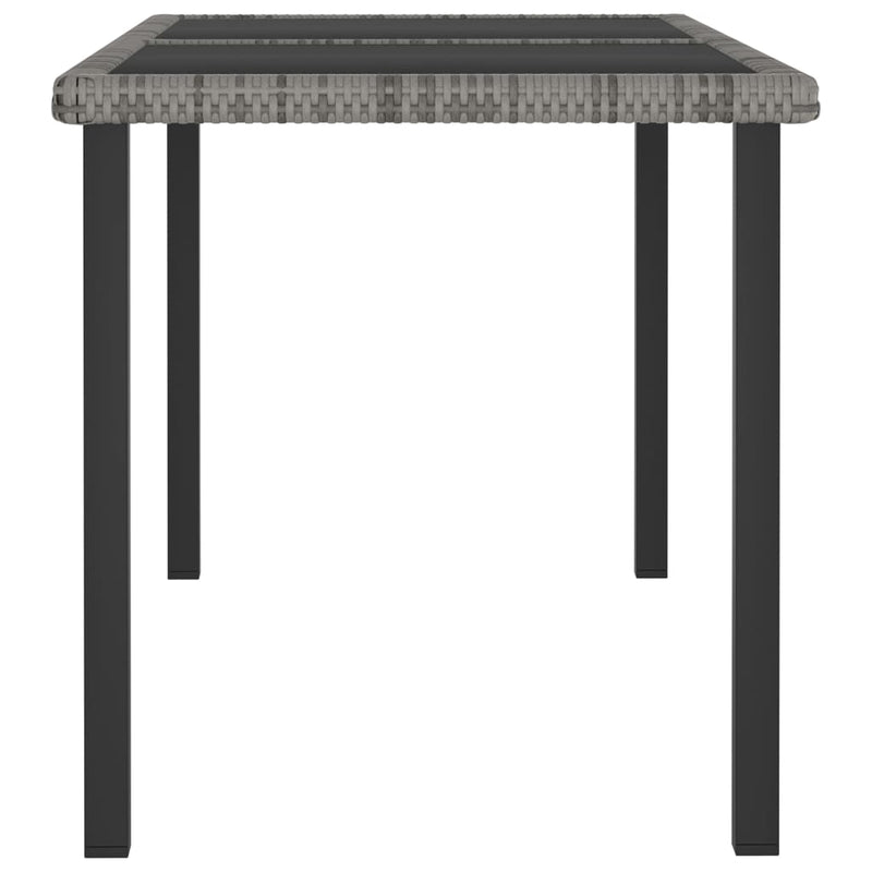 vidaXL szürke polyrattan kerti étkezőasztal 140 x 70 x 73 cm