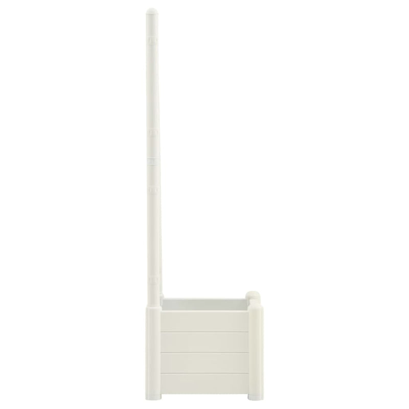 vidaXL fehér polipropilén rácsos kerti ültető 43 x 43 x 142 cm