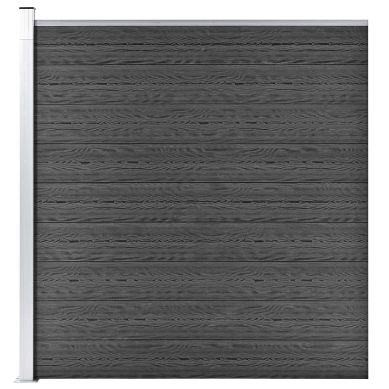 vidaXL fekete WPC kerítéspanel 175 x 186 cm