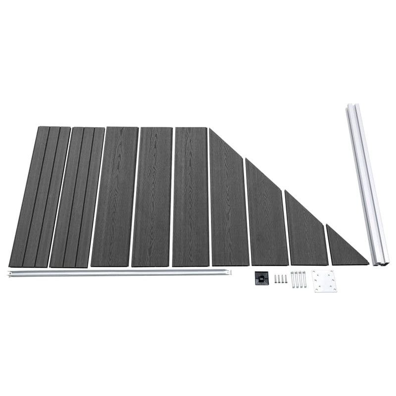 vidaXL fekete WPC kerítéspanel 95 x (105-180) cm