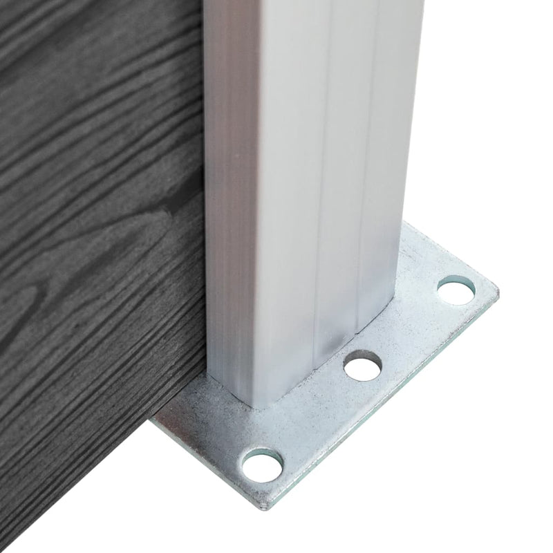 vidaXL fekete WPC kerítéspanel 95 x (105-180) cm