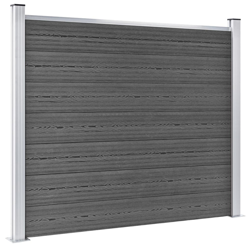 vidaXL fekete WPC kerítéspanel 180 x 146 cm