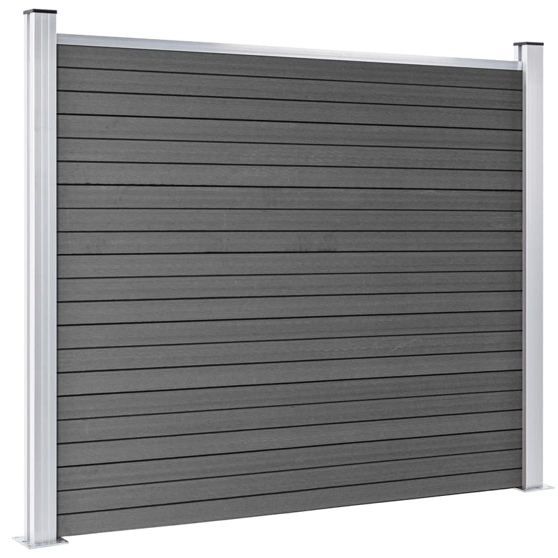 vidaXL fekete WPC kerítéspanel 180 x 146 cm