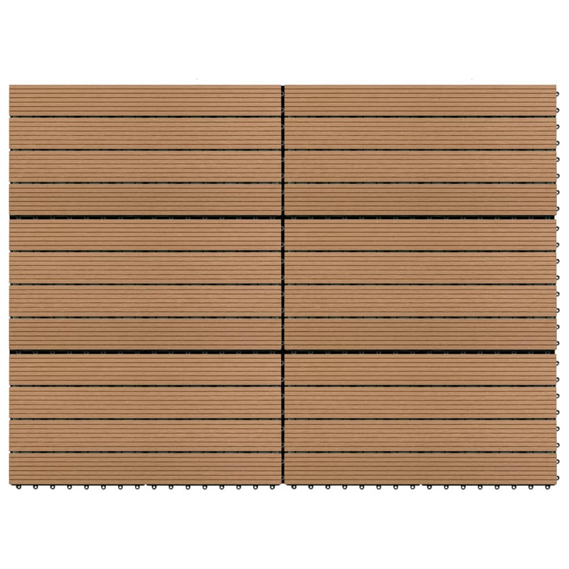 vidaXL 6 db barna WPC teraszburkoló lap 60 x 30 cm 1,08 m²